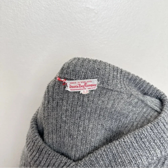 Hudson’s Bay Company Vintage Womens 44 England  Chunky Sweater In Grey - Picture 11 of 14